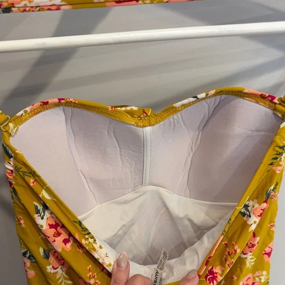Simons Floral Mustard Swimsuit - Picture 8 of 8